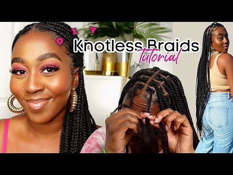 HOW TO DO KNOTLESS BOX BRAIDS ON YOURSELF | Detailed & Beginner Friendly | My First Time ❤️
