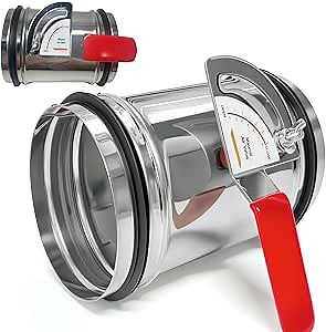 6 Inch HVAC Duct Backdraft Damper - Stainless Steel Manual Adjustable Air Control Valve with Sealing Rubber Gasket for Airflow Ducting Branch Vent Systems