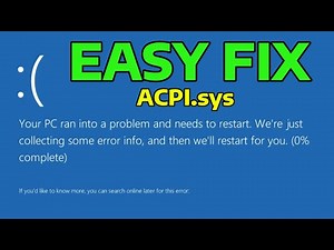 How To Fix ACPI.sys Blue Screen in Windows