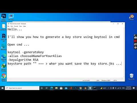 How to generate key store with keytool in cmd