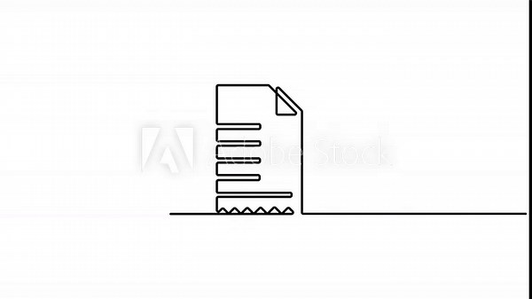 Continuous single line drawing of a folder icon animation video. Full length single line art animation