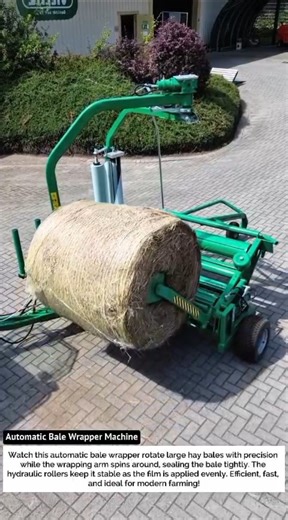 Automatic Bale Wrapper Machine – Fast & Perfect Hay Wrapping!