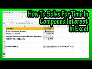 How To Solve For Or Calculate Time In Compound Interest In Excel Explained