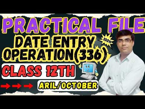NIOS Class 12 Data Entry Operations (336) Practical File 2026 | Full Solved PDF Hindi Medium #nios