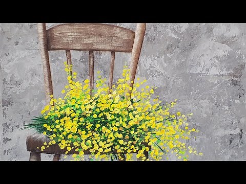 Beginner Basics Series "Yellow Floral Chair" - Easy Acrylic Painting LIVE Tutorial