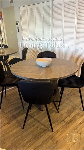 Farmhouse Round Table 47" 🌾 | Rustic Dining with Cross Base Elegance