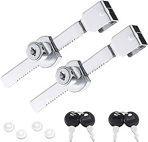 2 Pcs Glass Cabinet Lock, Display Case Wine Lock Security with Chrome Finish, Keyed Alike