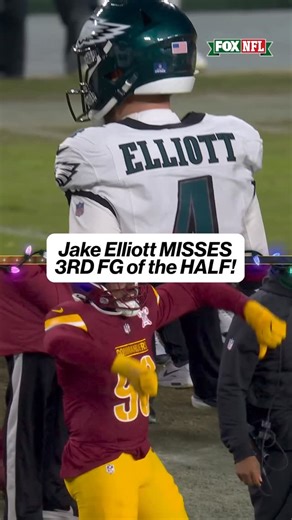 NFL on FOX on Instagram: "Jake Elliott in the first half: 🚫 Missed FG 🚫 Missed FG (Flag called) 🟨 🚫 Missed FG"
