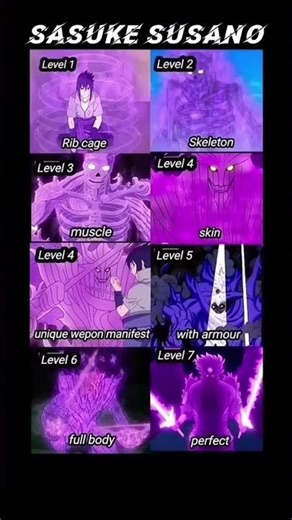 Sasuke Susanoo All 7 Levels 🗡️ | Naruto Shorts Edit !! #anime #manga #narutofans
