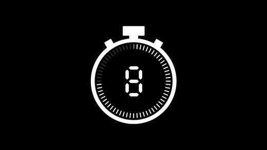 10 seconds countdown timer, countdown timer 10 second, 10 second animation from 10 to 0 seconds. Modern flat design with animation on black background. Full HD.