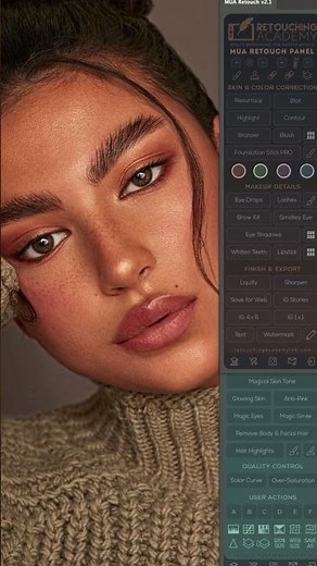 MUA Retouch panel magic 💫 #photoshoptutorials #beautyretouching #skinretouch