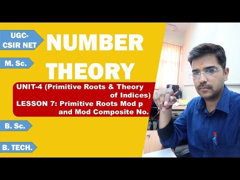 Number Theory Unit-4 Lesson-7: Primitive Roots Modulo Prime (p) and Modulo Composite Number