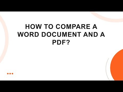 How to Compare a Word Document and a PDF?