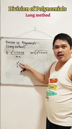 Division of Polynomials long method #maths
