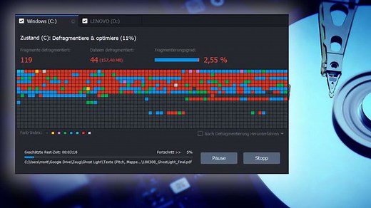 Festplatte kostenlos defragmentieren: Smart Defrag