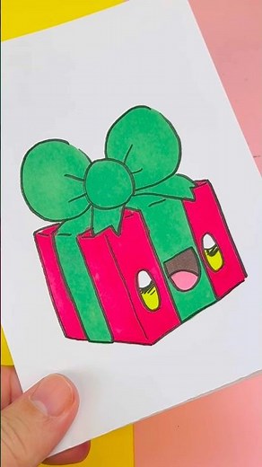 Comment dessiner un cadeau kawaii étape par étape