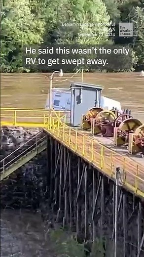 Watch RV Plunge Over Waterfall in Helene Flooding