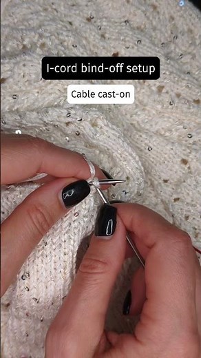 I-cord bind-off setup using cable cast-on - mini #knitting demo