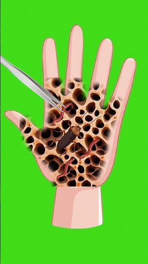 ASMR Animation Treatment Infected Hand Cleaning | 2D ASMR #asmr #satisfying #shorts #healthyhands