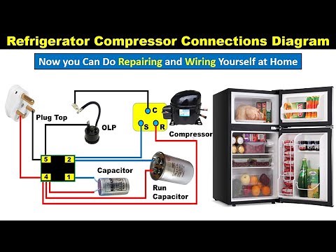 Refrigerator Compressor Connections Diagram With Starting and Running Capacitor‪@TheElectricalGuy‬
