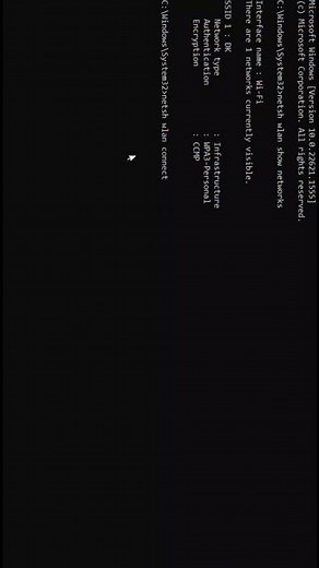 Connecting to Wi-Fi Using Command Prompt | #shorts #hacker