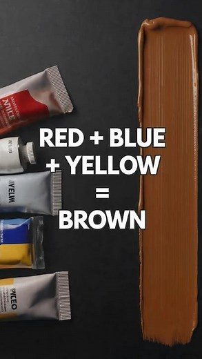 Mixing All 3 Primary Colors Until We Got This Brown 🎨