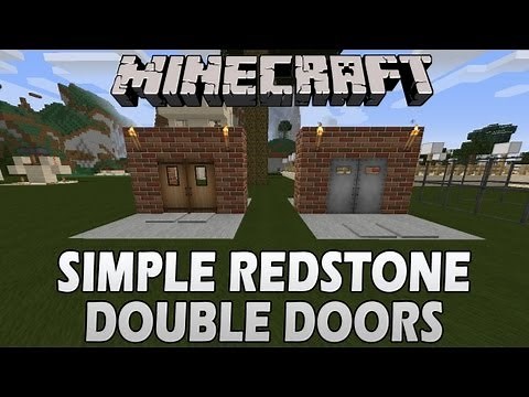 Minecraft Tutorial: Simple Redstone Double Doors