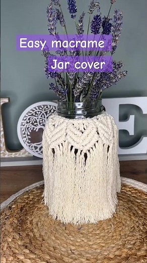 DIY macrame jar | macrame jar cover | Beautiful boho decor | Macrame jar tutorial for beginners