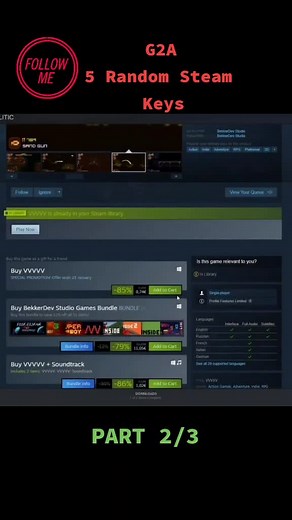 G2A 5 random steam keys! #g2a #review #gaming #gamingvideos #foryou #steam
