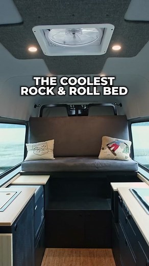 Ever seen a Sprinter bed like this? 😏 Our team built an innovative rock and roll system that makes a huge sleeping area when deployed in bed mode. In couch mode, it opens up more of the van for daytime use and gives you and your crew a comfy place to hang 👩‍🌾👨‍🍳👩‍🎨 Would you like to see something like this available as a kit for your campervan? This conversion was done in our custom shop but we’re always looking for ideas for our next big offering! 😊 If you need a world class shop to han