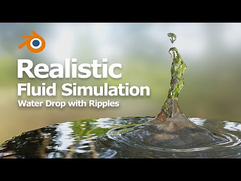 Blender fluid simulation water drop and ripples