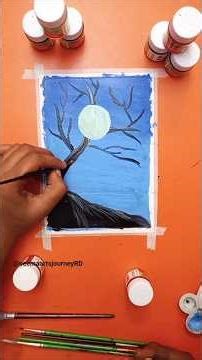 Couple Under the Moon Painting | Easy Couple Drawing Art Tutorial |