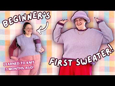 How I knit my first ever sweater (as a beginner knitter!) 🧶