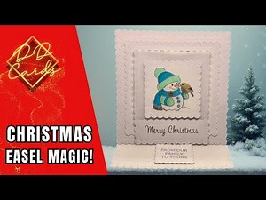 🎄 Christmas Easel Magic! | Handmade Easel Card Using Craft Addiction UK Scallop stack Frames