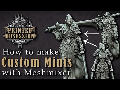 How to make custom 3d printable D&D miniatures with Kitbashing in Meshmixer