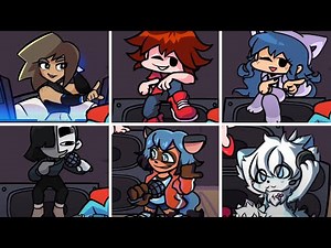 Friday Night Funkin' - Tutorial but every turn a Different Skin Mod is used