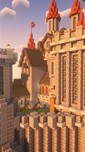 Building a Medieval Castle in Minecraft - Part 2 #minecraft #shorts