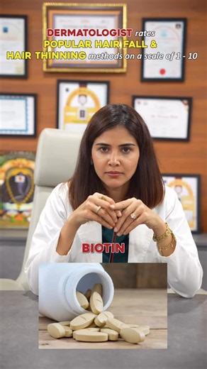 Dr. Priyanka Reddy | MBBS MD DVL on Instagram: "Biotin - helps only when there is a deficiency. Supplementing it without deficiency does not significantly make changes. Rosemary oil - has mild anti-inflammatory and circulation-boosting effects on the scalp. Evidence for actual regrowth is limited and results are slow and inconsistent. Minoxidil - works by prolonging the anagen phase and increasing follicle size. It has strong evidence for reducing hair fall and promoting visible regrowth when us