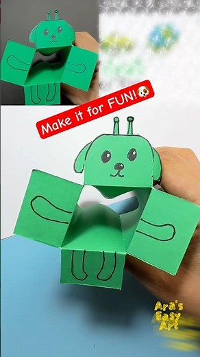 Diy Origami Dancing Toy Paper Craft 🐶👽 ‪@ArasEasyArt‬ #diy #viral #ytshorts #dog