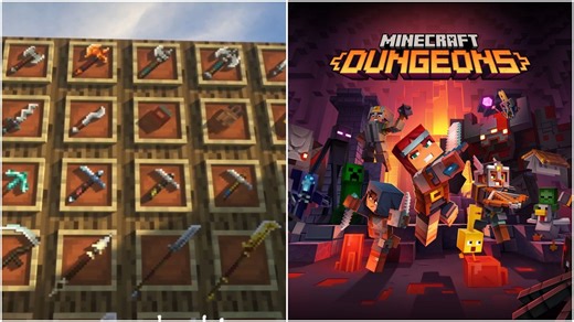 This mod adds 150 weapons from Minecraft Dungeons to the game