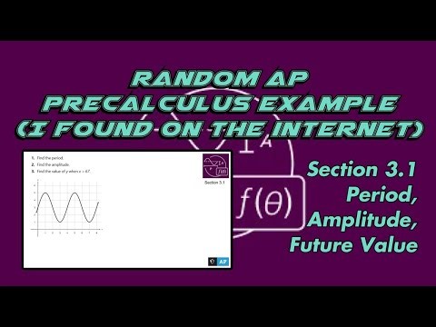 AP Precalculus Section 3.1 Example: Find the Period, Amplitude, and Future Value of a Periodic Graph