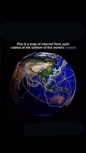 This map shows the network of fiber optic cables #cable #wire #ocean #water #fyp #foryou,#space