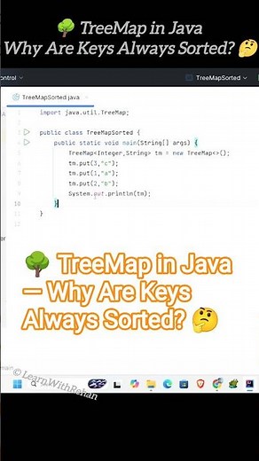 🌳 TreeMap in Java — Why Are Keys Always Sorted? 🤔#coding #learnwithrehan #javaprogramming #program