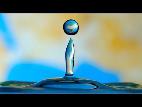 The Earth Inside a Macro Water Droplet - The Slow Mo Guys