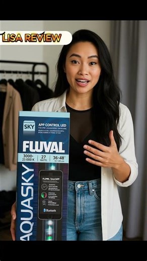 Fluval Aquasky 2.0 LED Aquarium Light – RGB + 6500K White, App-Controlled, IP67 Waterproof