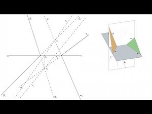 Intersection of oblique planes in orthographic projections (traces that intersect from behind)