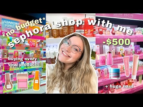 NO BUDGET SEPHORA SHOP WITH ME | new viral skincare and makeup must haves | sephora haul