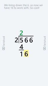 Long Division: 566 divided by 2 | Step-by-Step Math Lesson for Kids & Beginners