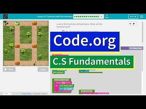 Code.org Express Lesson 21.13 Functions with Harvester | Answers Explained | Course E Lesson 14.13