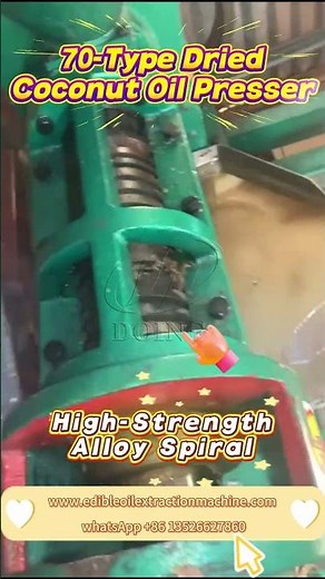 70 Dried Coconut Copra Oil Press Machine in Action - High Efficiency Coconut Cooking Oil Extraction
